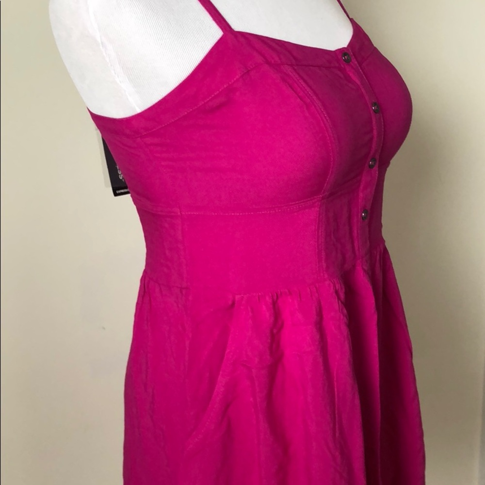 Express Button Up Mini Sundress - Picture 3 of 3